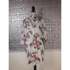 NWT J For Justify Floral Striped Dress Size XL